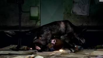 Elizabeth from Bioshock gets throated by a dog