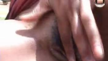Real bestiality with a horse featuring outdoor anal intercourse fun