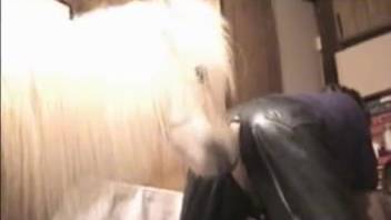 Violent footage of equine intercourse involving an older obese lady