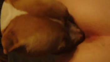 Horny dude can't quit devouring that yummy tiny snatch