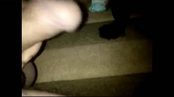 Guy's tiny prick receiving a blowjob from a dog