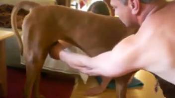 Top animal sex performance featuring a voluptuous dark-haired homemaker