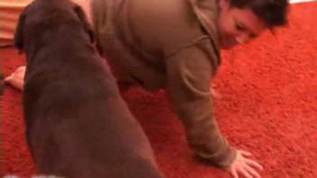 Plump dark-haired mature woman being screwed doggy style