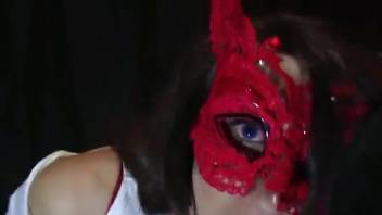 Red mask beauty sucking dog dick and lots more