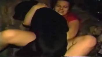 Horny woman savagely pounded by a dark monster