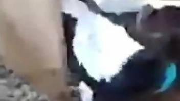 Sexy cow is going to suck on the dog's nice boner