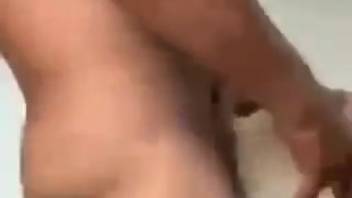 Guy anally penetrates fluffy canine on webcam and ejaculates semen within