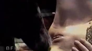 Deep sex with a dog for a nude teen on fire