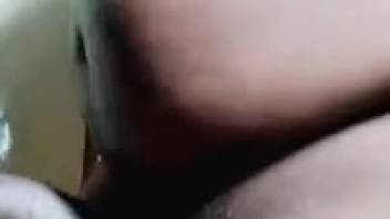 Private sexual encounter with his canine companion in a DIY webcam solo session