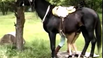 Busty redhead babe pounded by two massive dicks